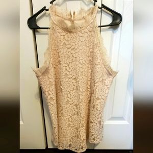 Ivory lace lined tank